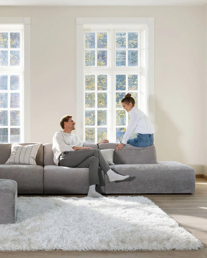 Juno Modulsofa sjeselong høyre grå - 114x154x73 cm