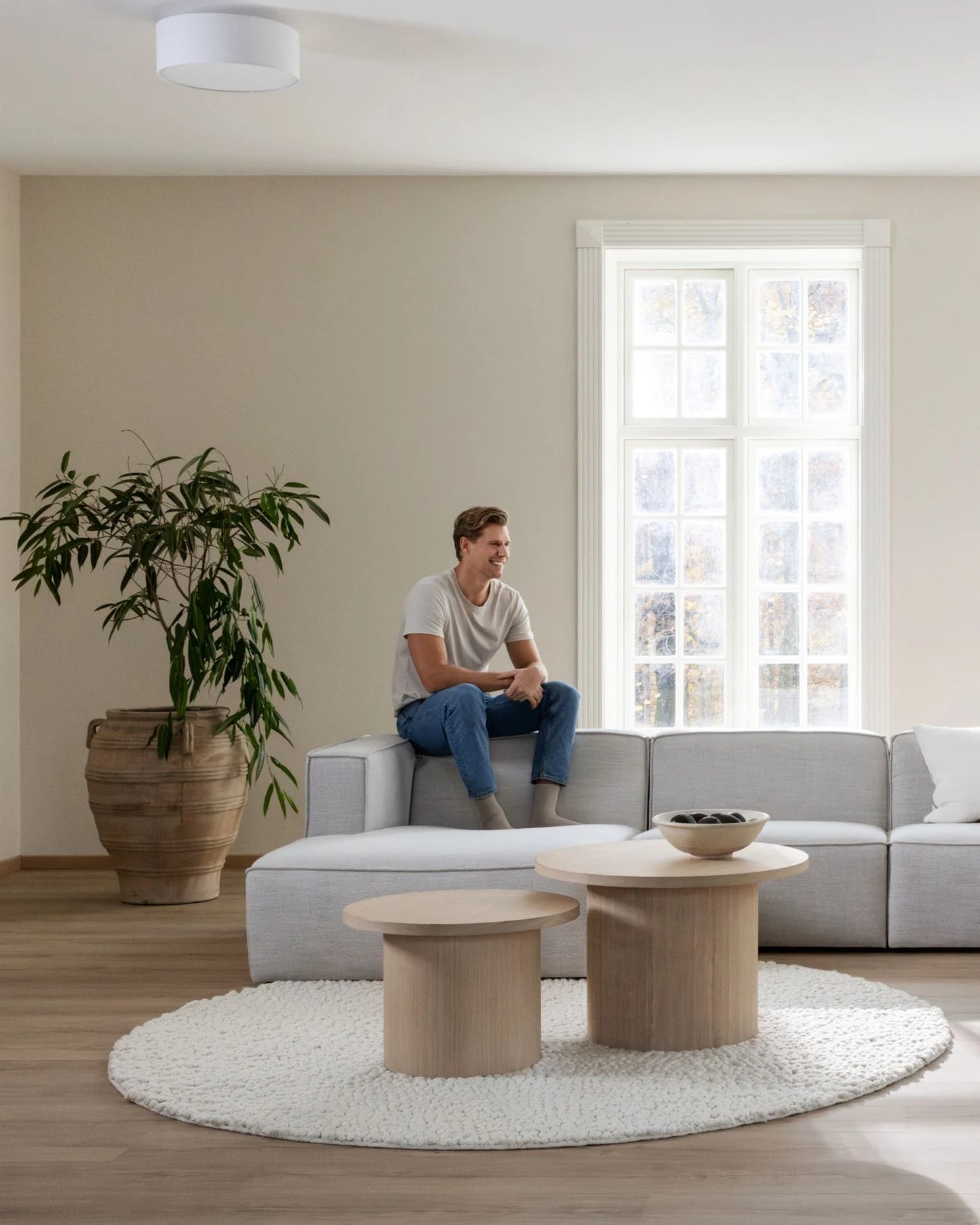 Isa Modulsofa puff natur - 90x93x73 cm