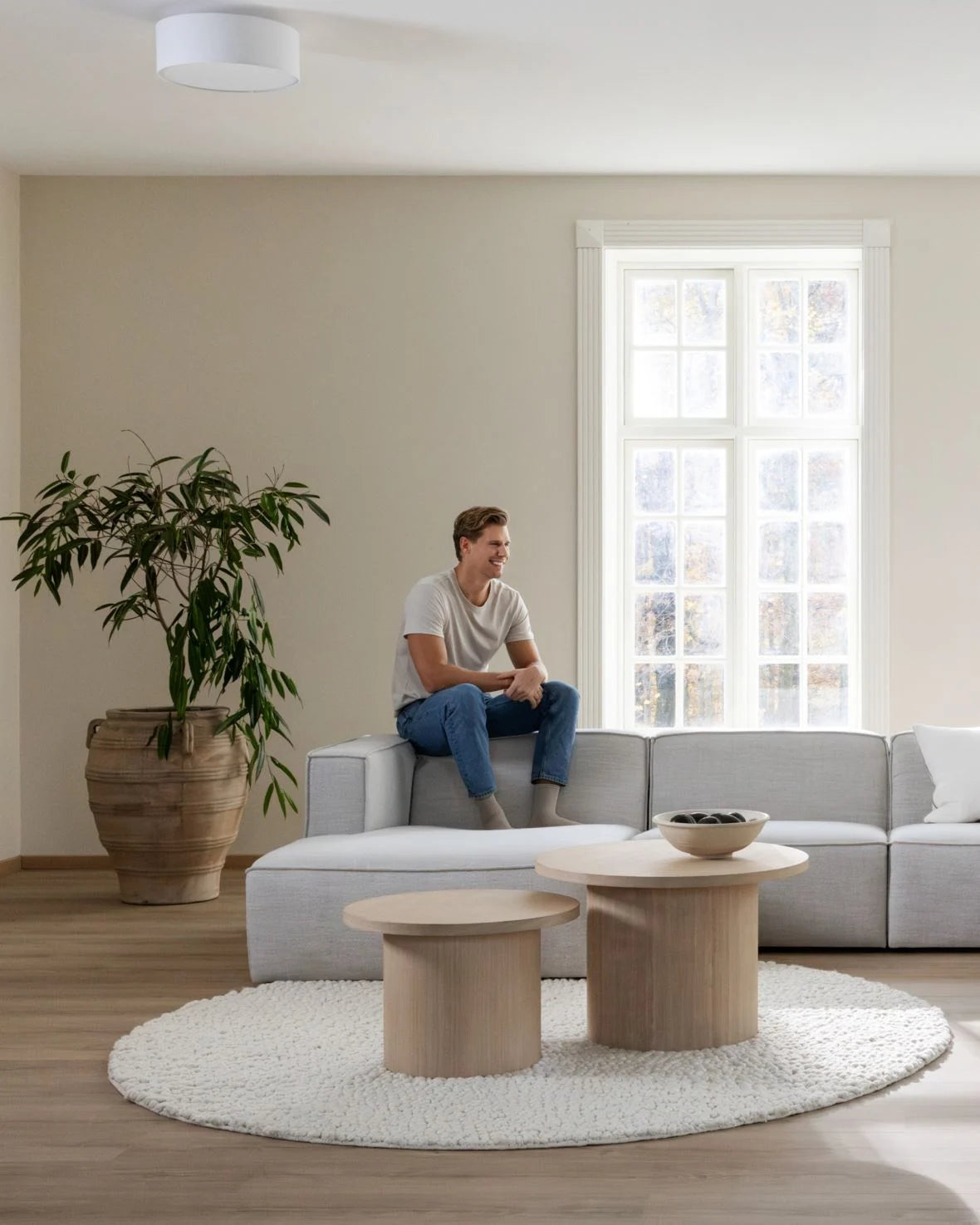 Isa Modulsofa hjørne natur - 90x93x73 cm