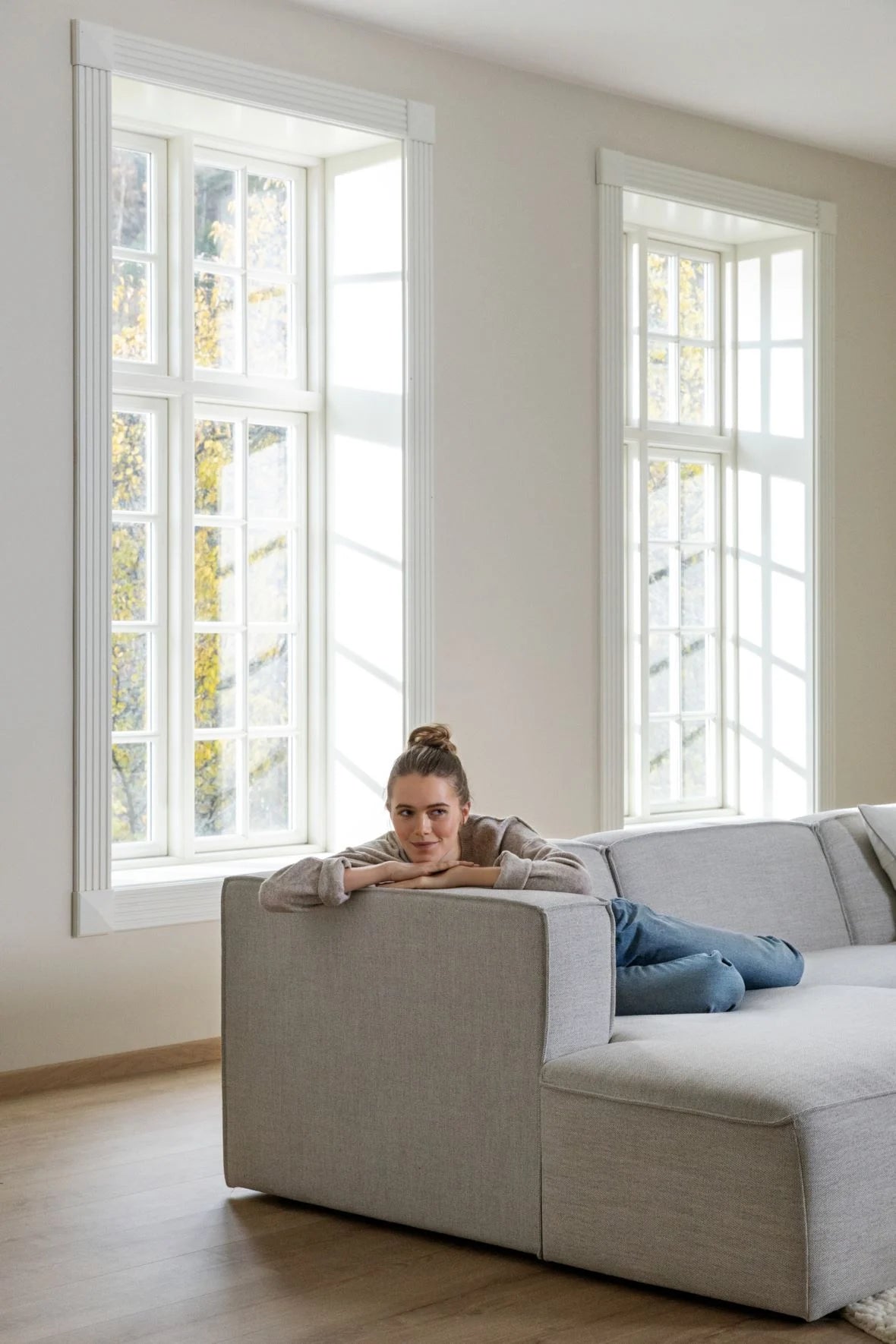 Isa Modulsofa sjeselong venstre natur - 114x154x73 cm