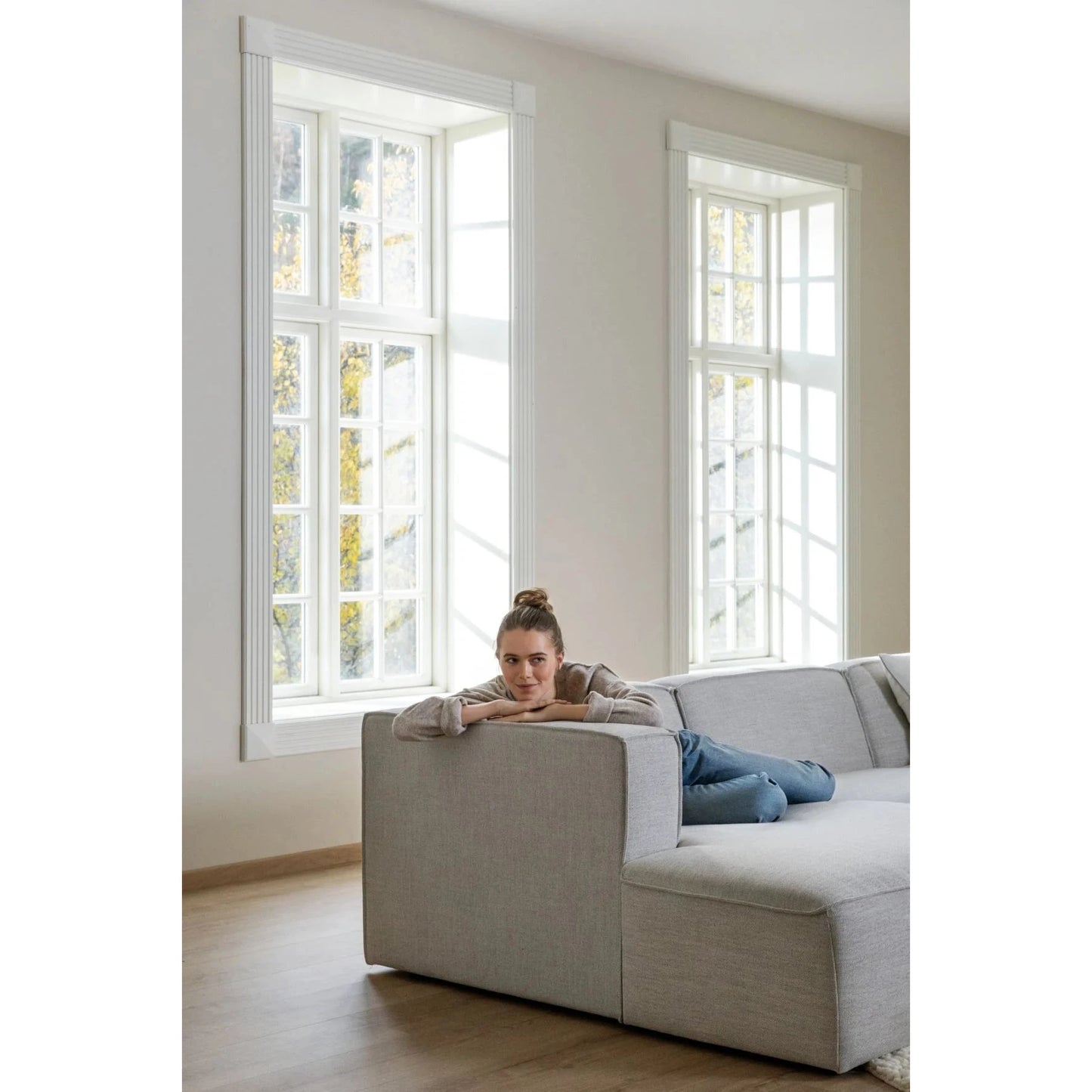 Isa, Forms & Objects, Modulsofa sjeselong venstre natur - 114x154x73 cm