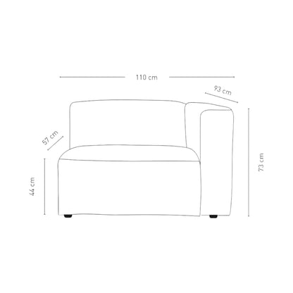 Ubrukt | Isa Modulsofa 1,5 seter m/armlene høyre natur - 110x93x73 cm