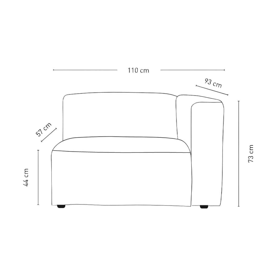 Isa modulsofa 1,5 seter fra Kid m/armlene