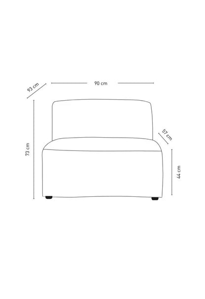 Isa Modulsofa 1,5 seter uten armlener natur - 90x93x73 cm