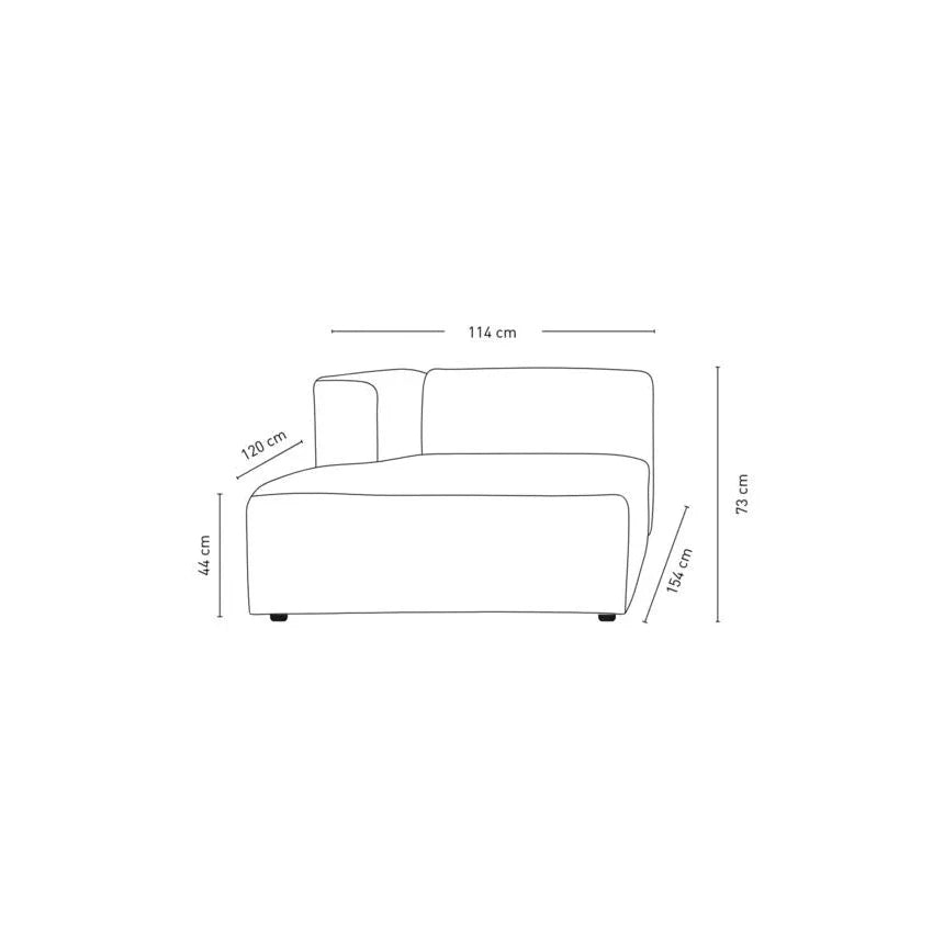 Isa sofagruppe 1,5-seter med armlene venstre fra Kid, beige