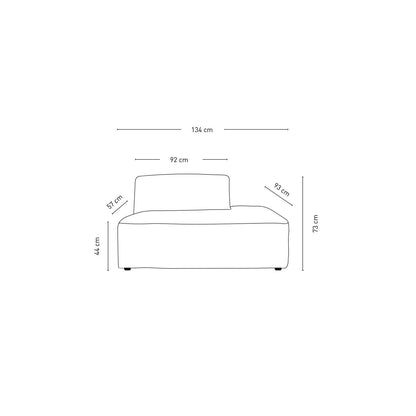 Isa Modulsofa åpen ende høyre natur - 134x93x73 cm fra Kid