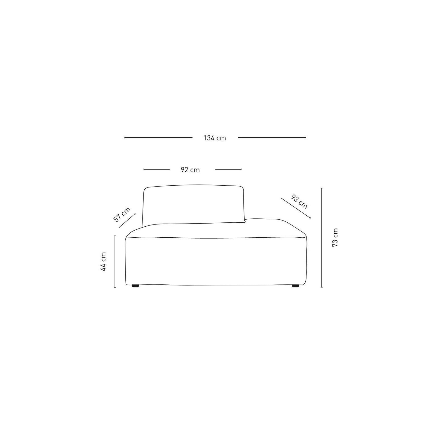 Isa natur 2-seter sofa fra Kid, tekstil