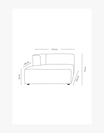 Isa Modulsofa sjeselong venstre natur - 114x154x73 cm