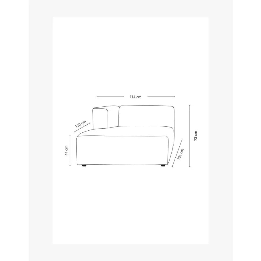 Isa, Forms & Objects, Modulsofa sjeselong venstre natur - 114x154x73 cm