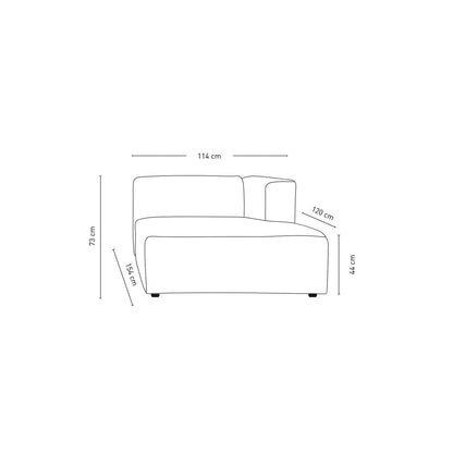 Isa Modulsofa sjeselong høyre natur - 114x154x73 cm fra Kid
