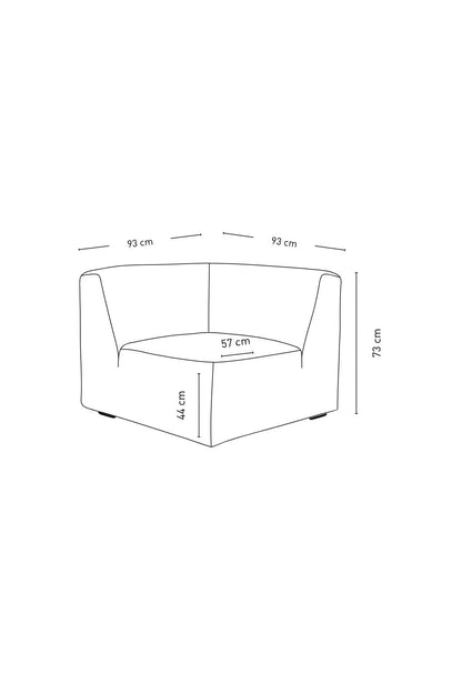 Modulsofa hjørne natur - 93x93x44 cm