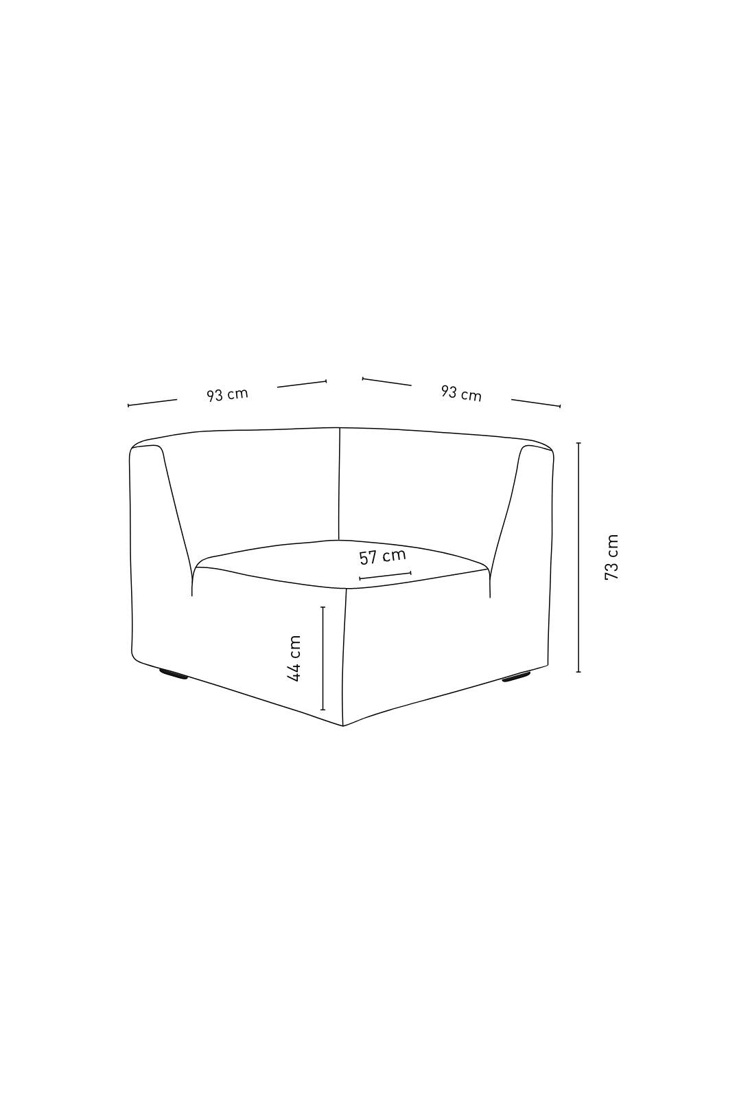 Isa Modul hjørne natur 2-seter sofa fra Kid, slitesterkt tekstil