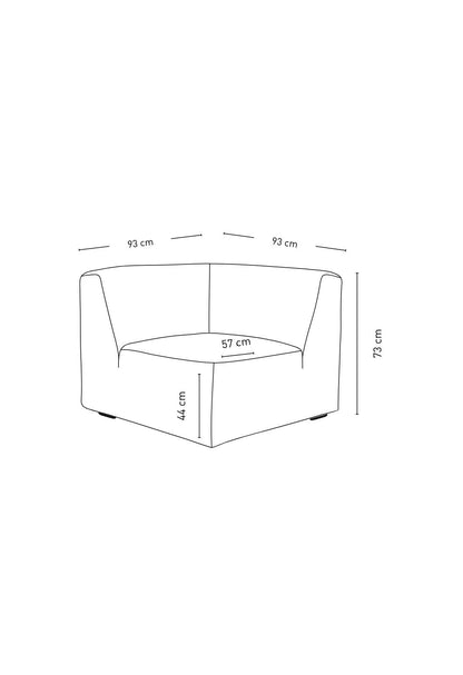 Isa Modul hjørne natur 2-seter sofa fra Kid, slitesterkt tekstil