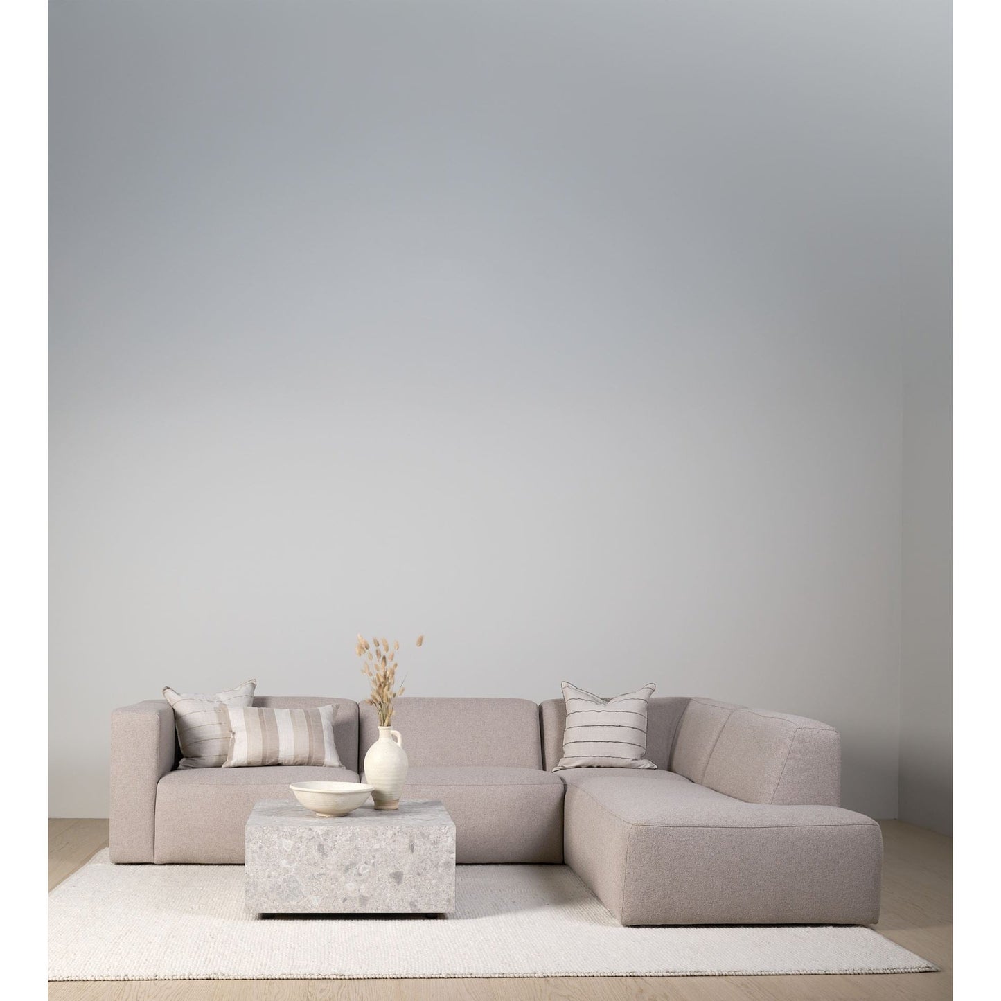 Juno Modul åpen ende høyre 2-seter sofa fra Kid, beige, slitesterkt tekstil