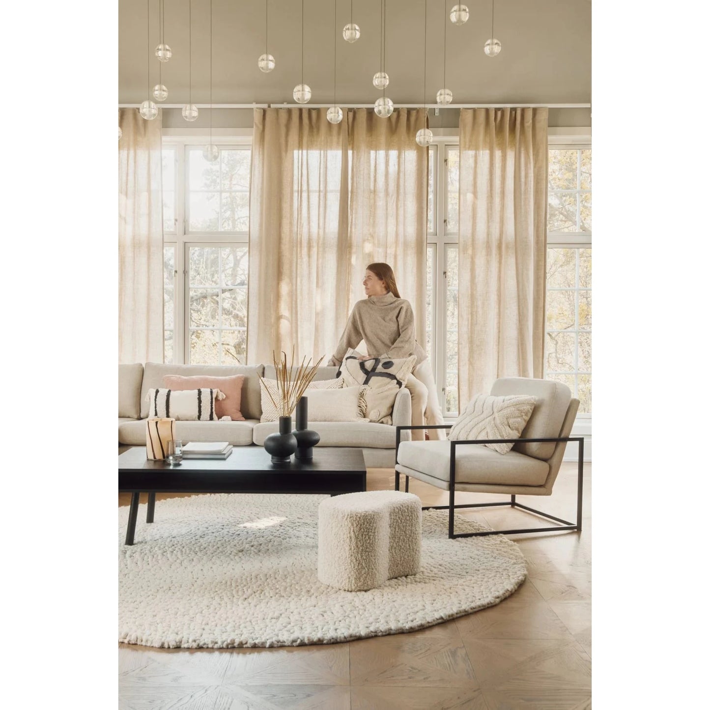 Olea Sofabord høy modell svart - 70x130x48 cm