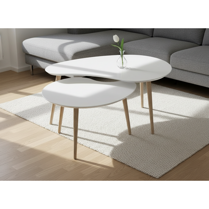 Loungebord fra Karlsen Møbler, Hvit laminat, 104x67 cm