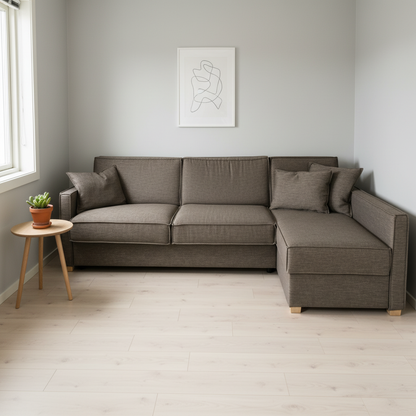 Jordfarget sovesofa