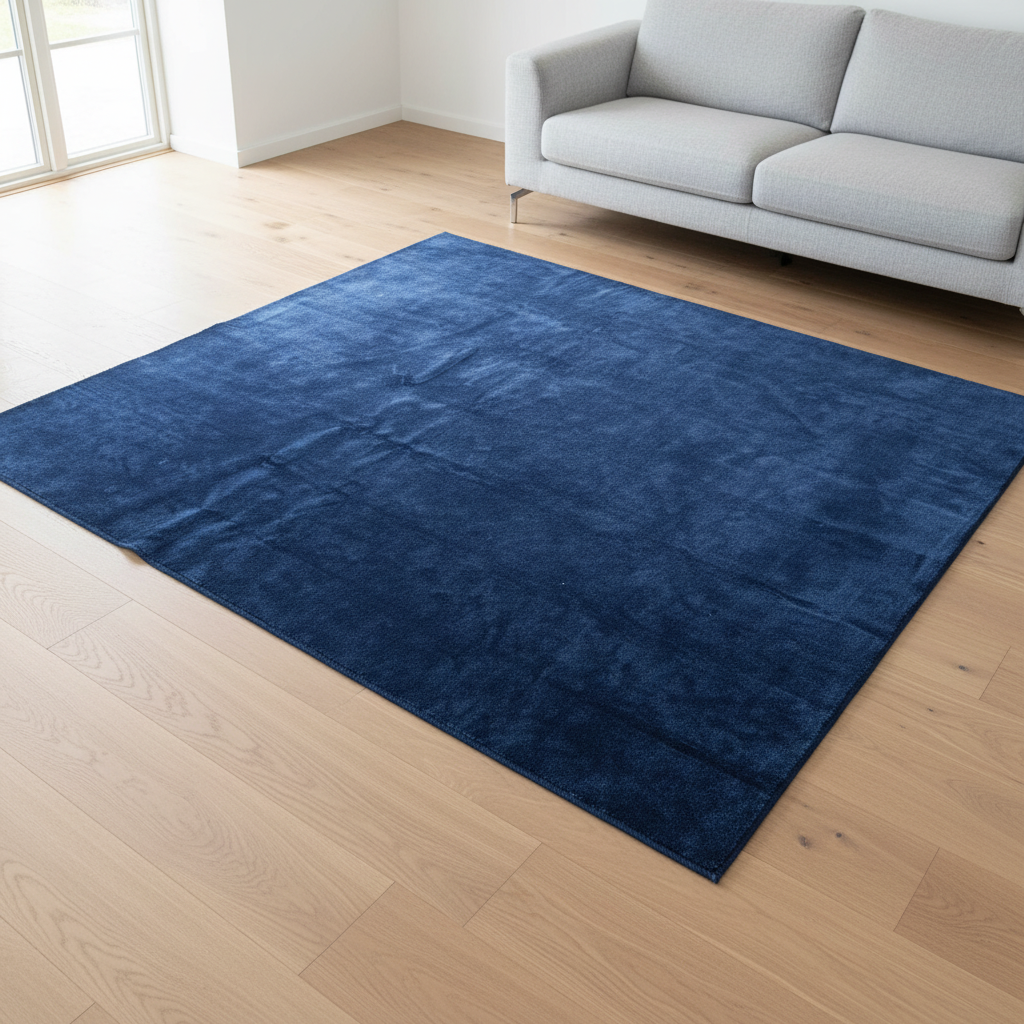 (350x400) Designteppe i mykt blått tekstil