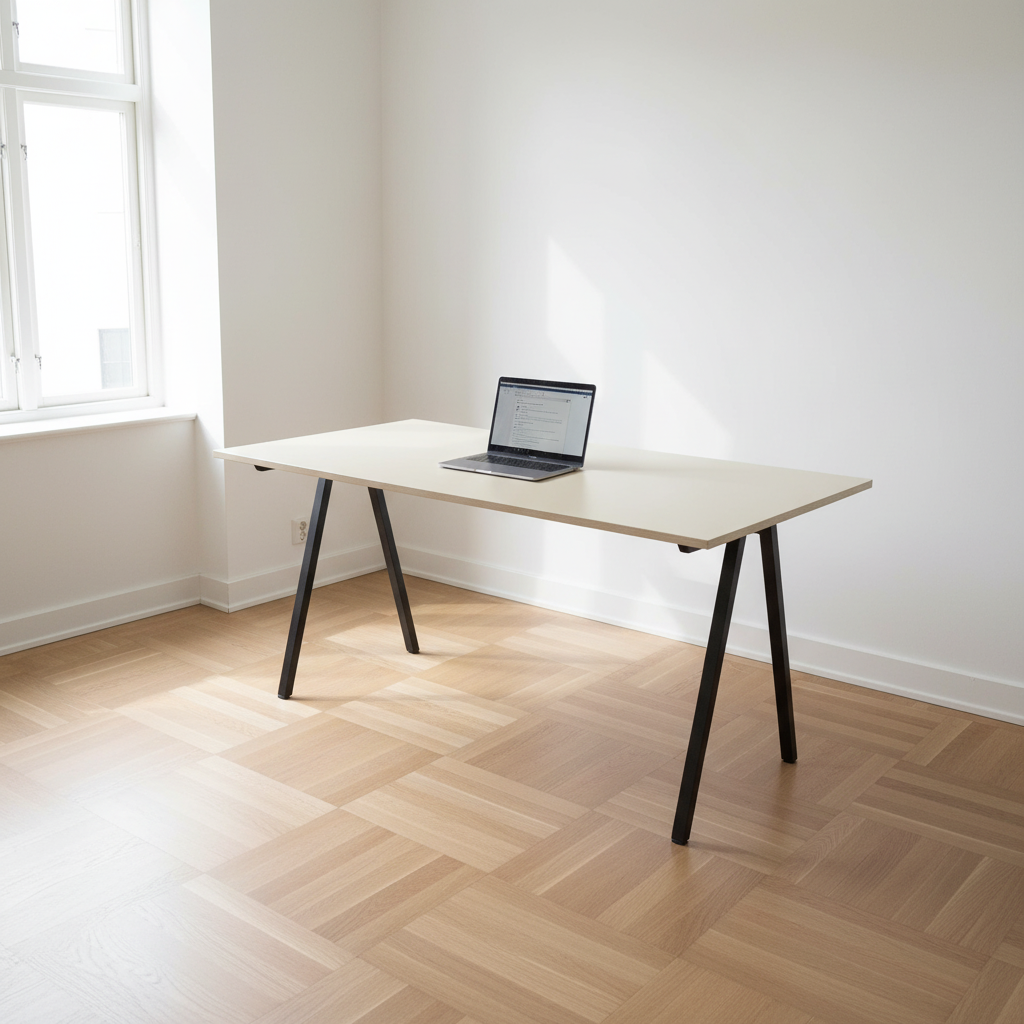 (160x80) IKEA TROTTEN skrivebord i beige