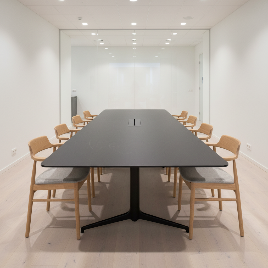 (240x120) Fora Form Kvart møteromsbord i svart