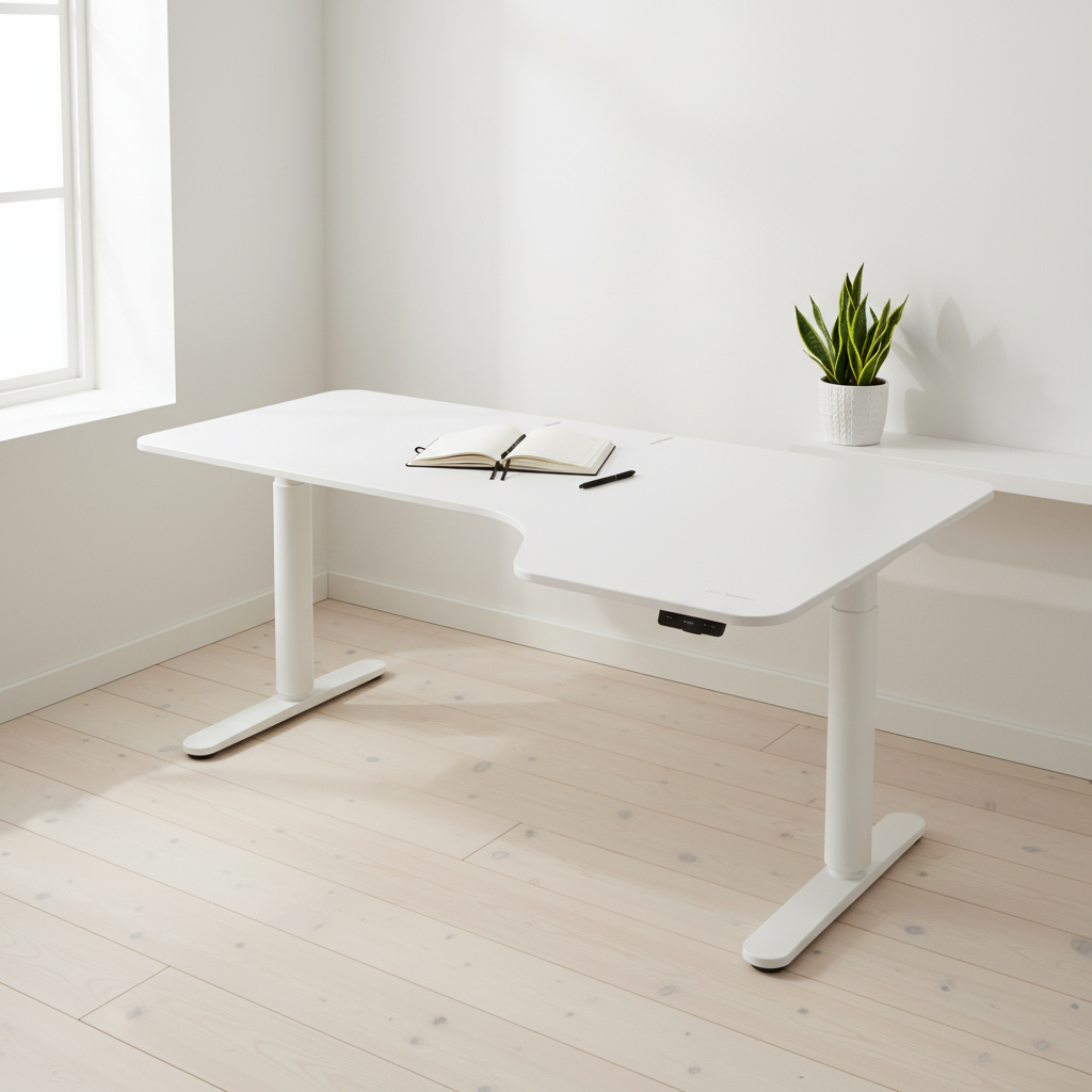 (160x110) IKEA Bekant el hev/senk i hvit