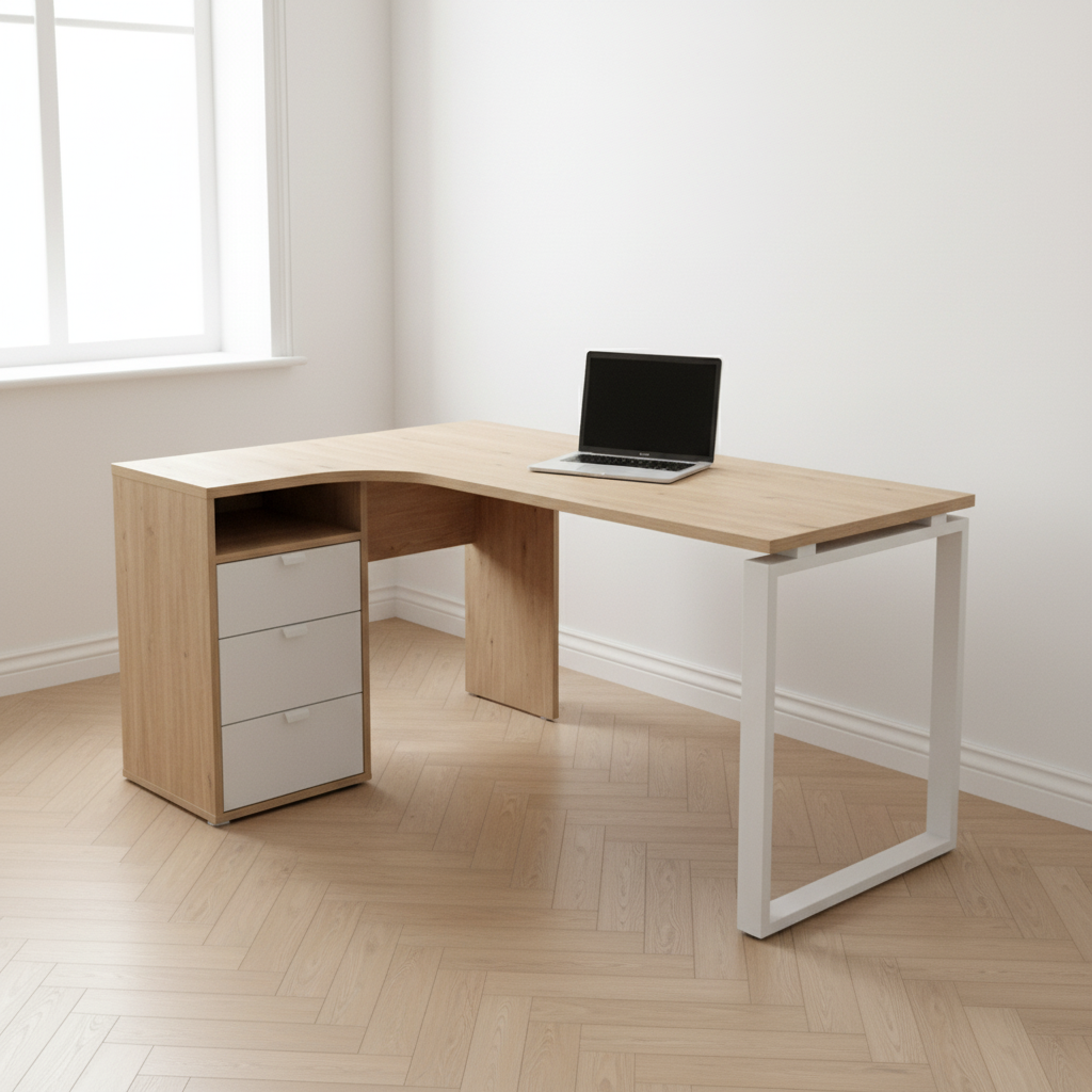 (150x100) Tvilum Fuction Plus skrivebord i lyst tre