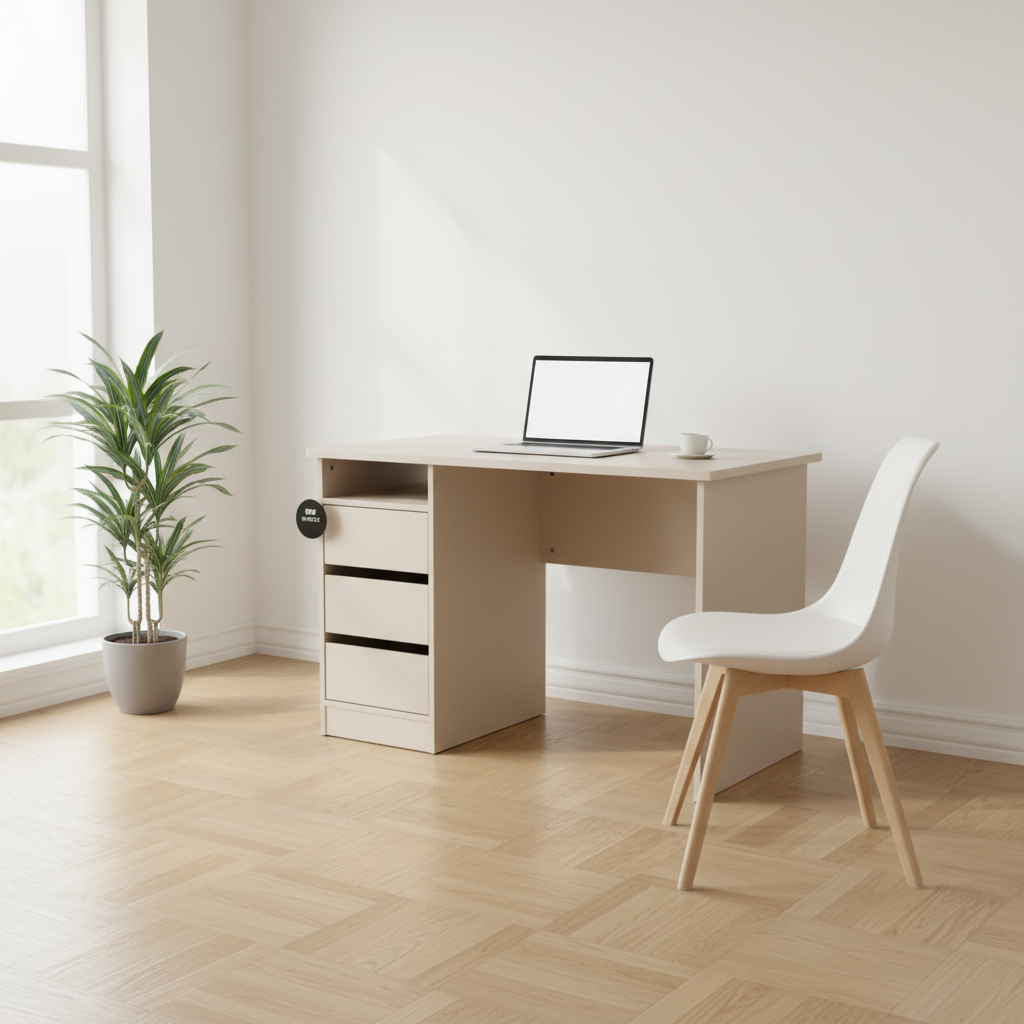 (110x48) Tvilum Fuction Plus skrivebord i beige