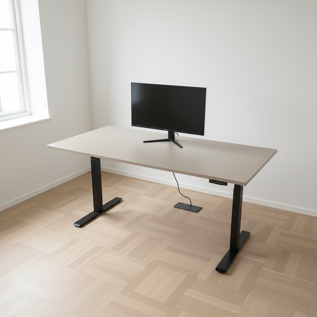 (160x80) IKEA TROTTEN skrivebord i beige
