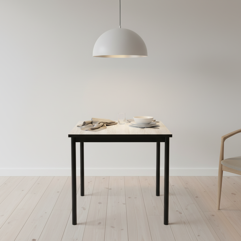 (70x70) spisebord fra EKV i lyst tre