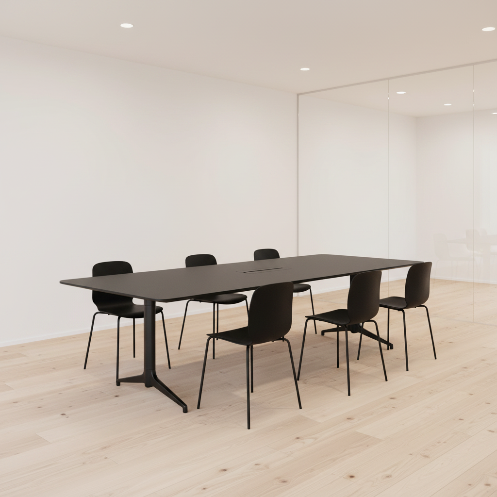 (200x120) Fora Form Kvart møteromsbord i svart