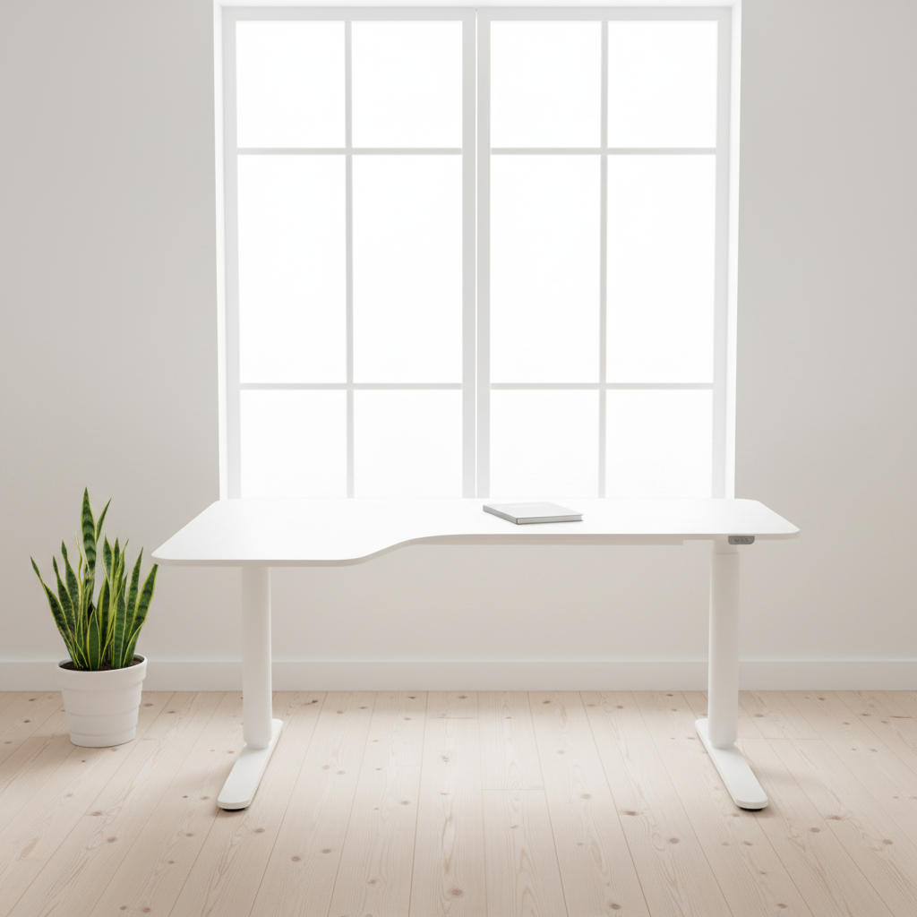 (160x110) IKEA Bekant el hev/senk i hvit