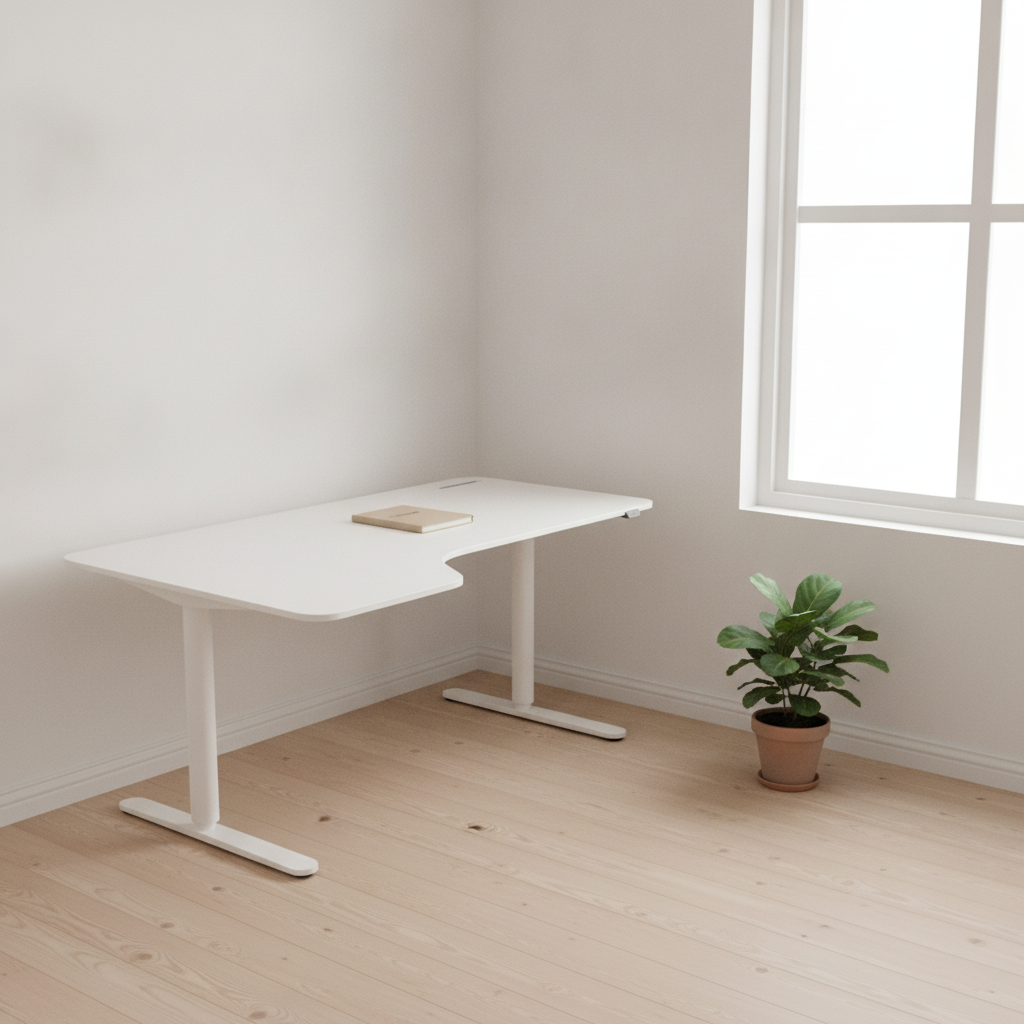 (160x110) IKEA Bekant el hev/senk i hvit