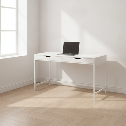 (132x58) IKEA Alex skrivebord i hvit