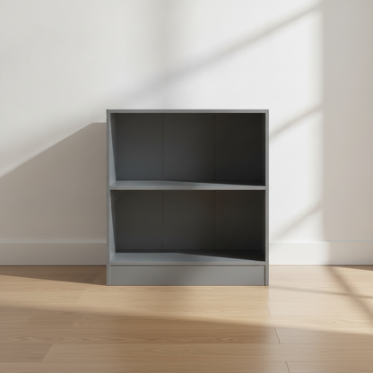 Bokhylle FLEXUS, H925 B760 D415 mm, grå laminat fra AJ Produkter