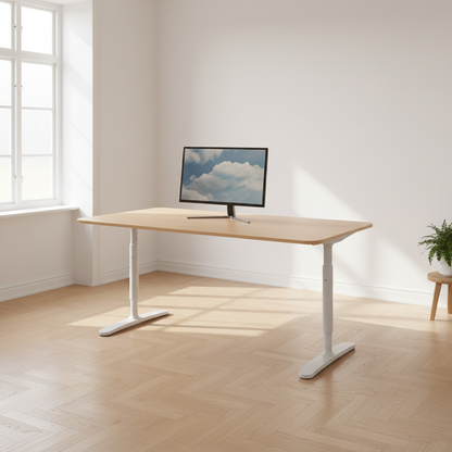 (160x80) IKEA Bekant skrivebord i lyst tre