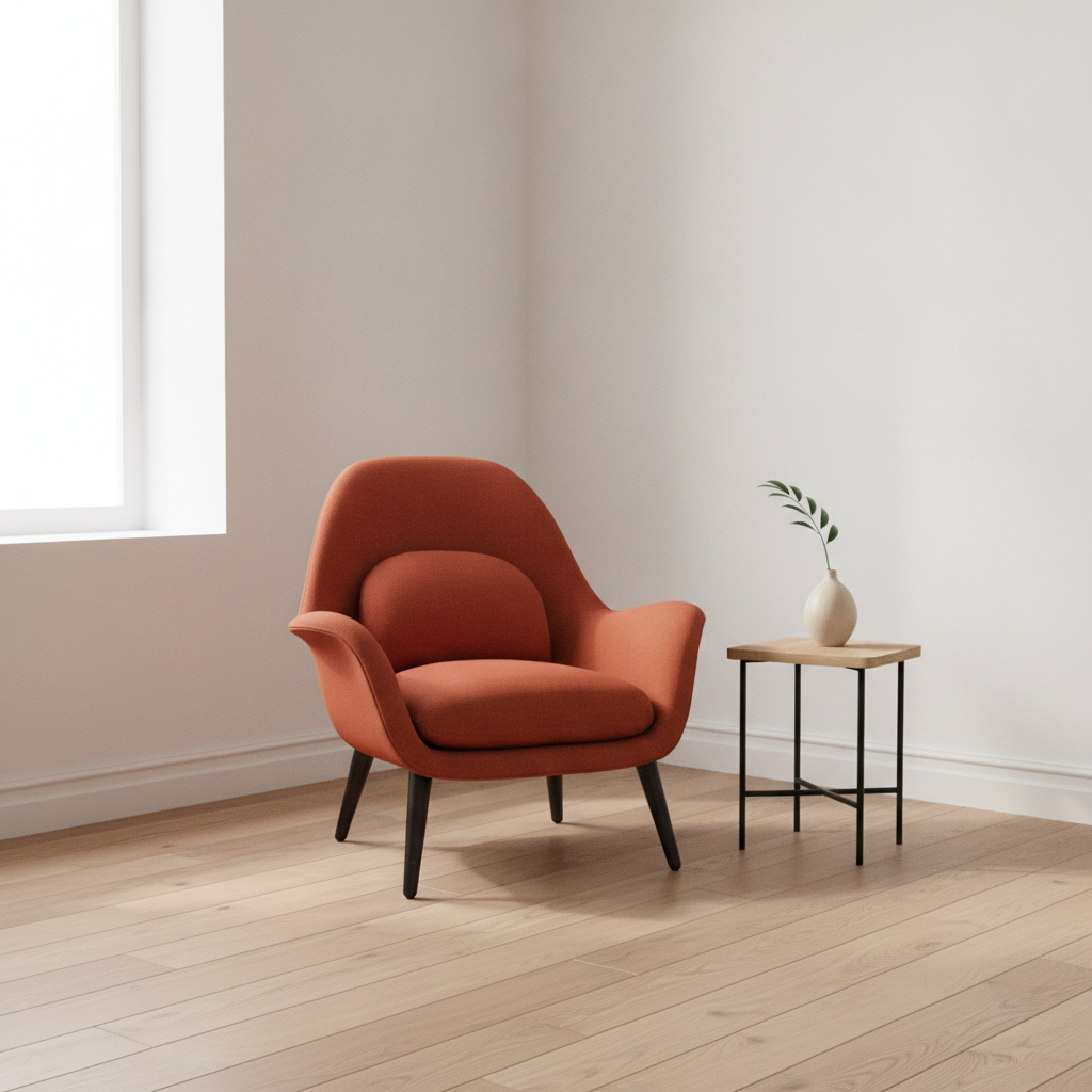 Swoon Lenestol fra Fredericia Furniture i oransje