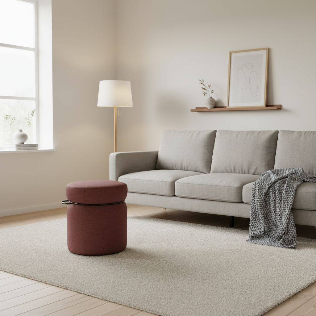 Parker puff fra Johanson Design i rød