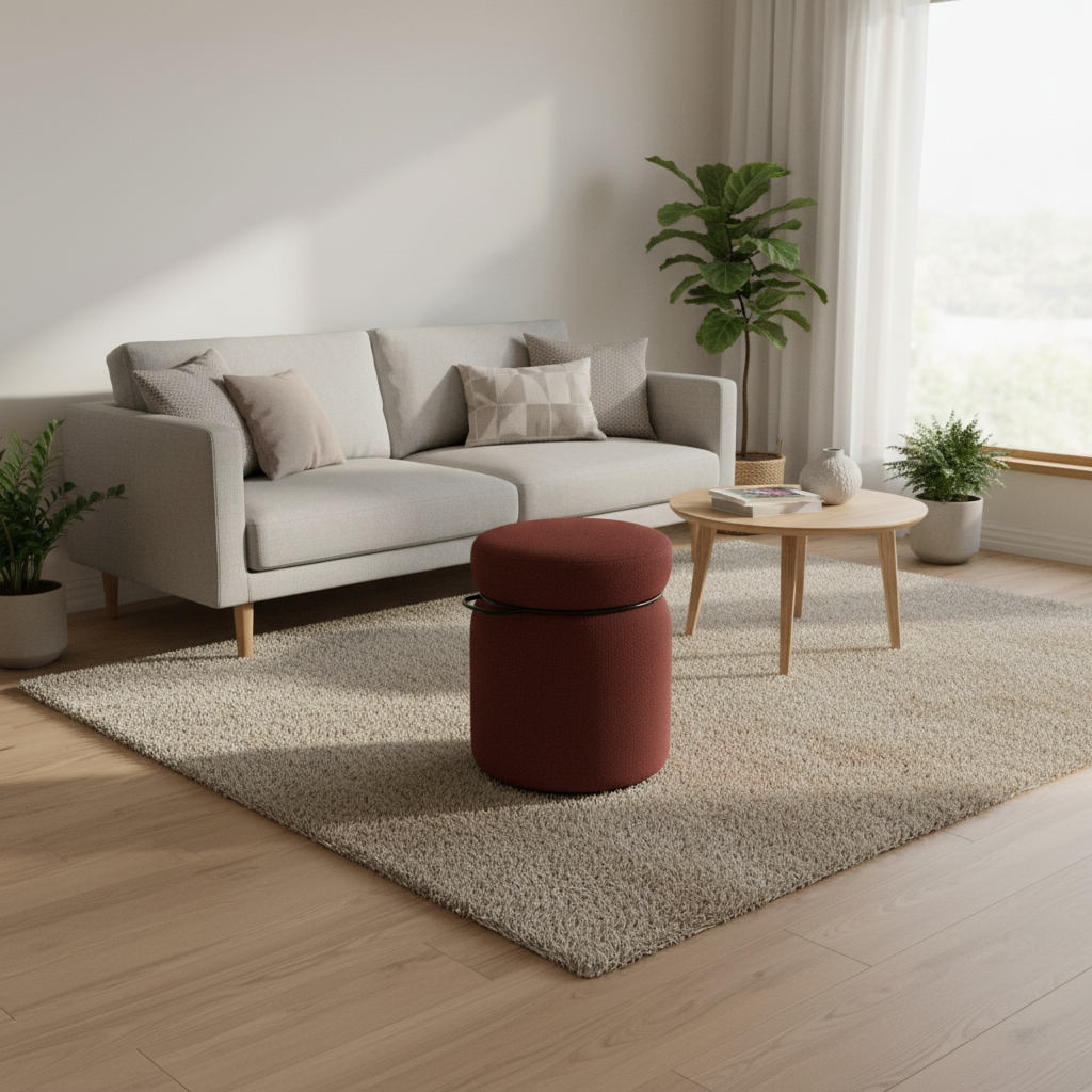 Parker puff fra Johanson Design i rød
