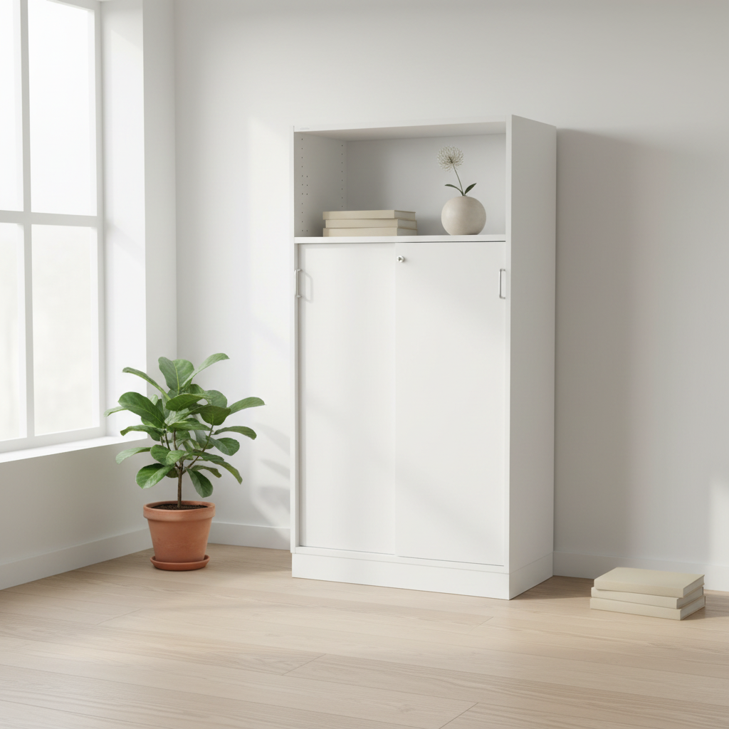 (80x40x166) Svenheim skap i hvit