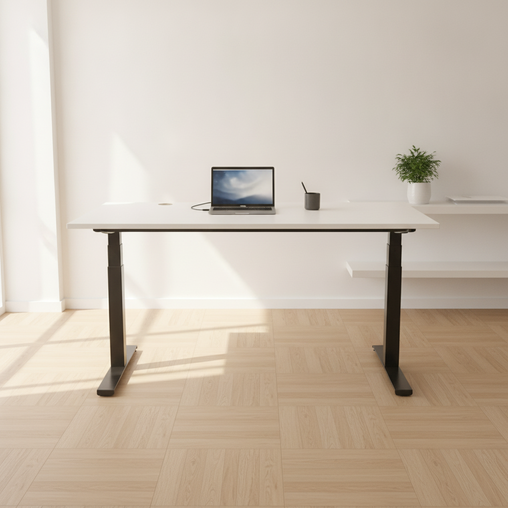 (160x80) Kinnarps skrivebord i hvit
