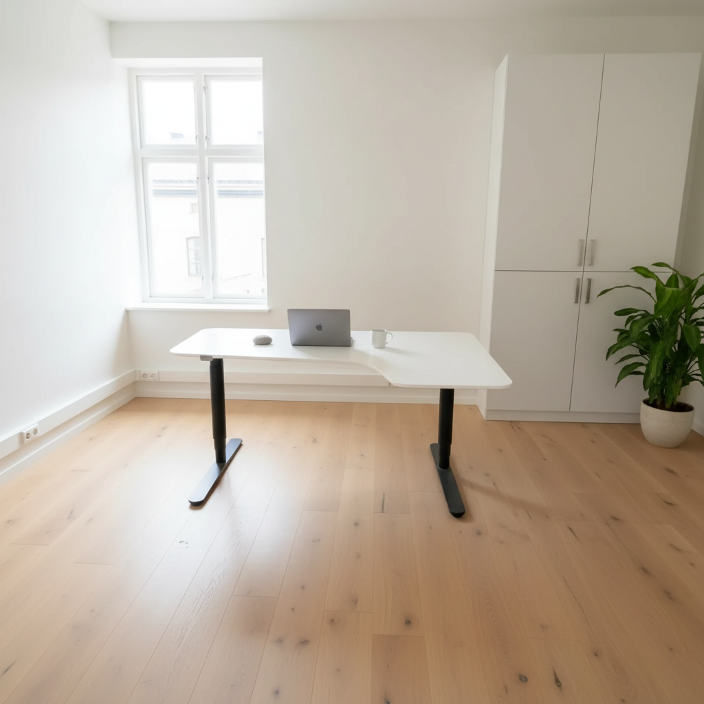 (160x110) IKEA Bekant el hev/senk i hvit