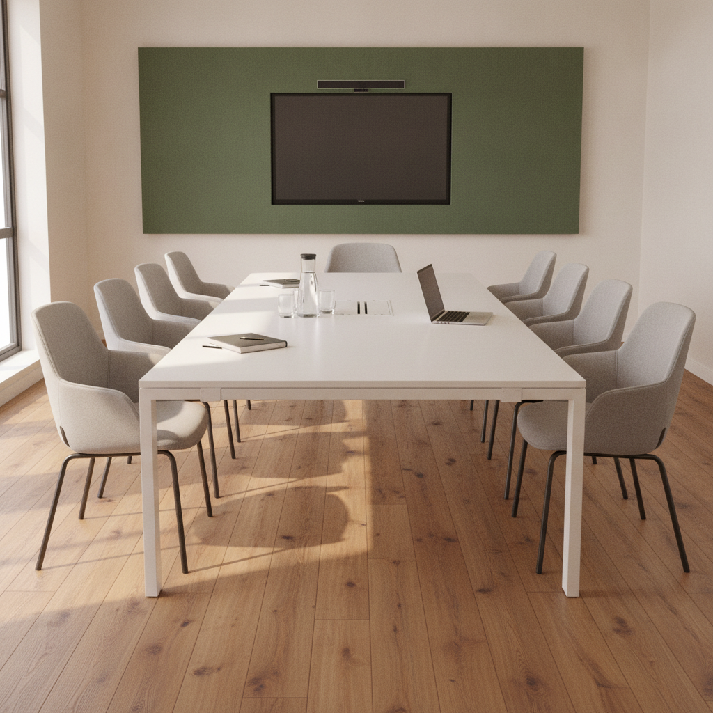 (160x160) Vitra møteromsbord i hvit