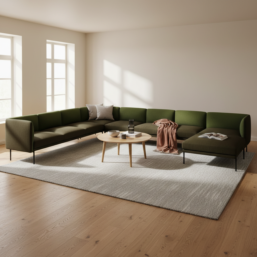 Hjørne- & U-sofa fra Fora Form i grønn