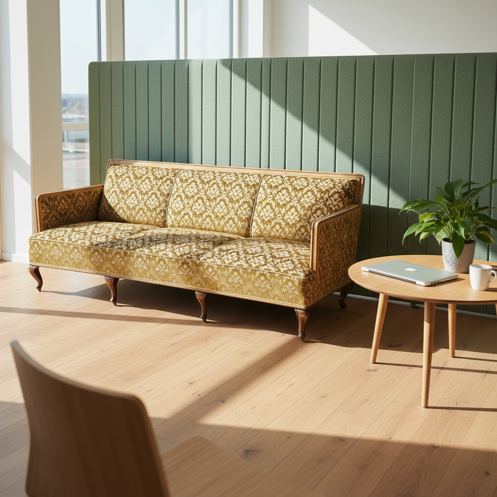 Retro sofa i jacquard-trekk