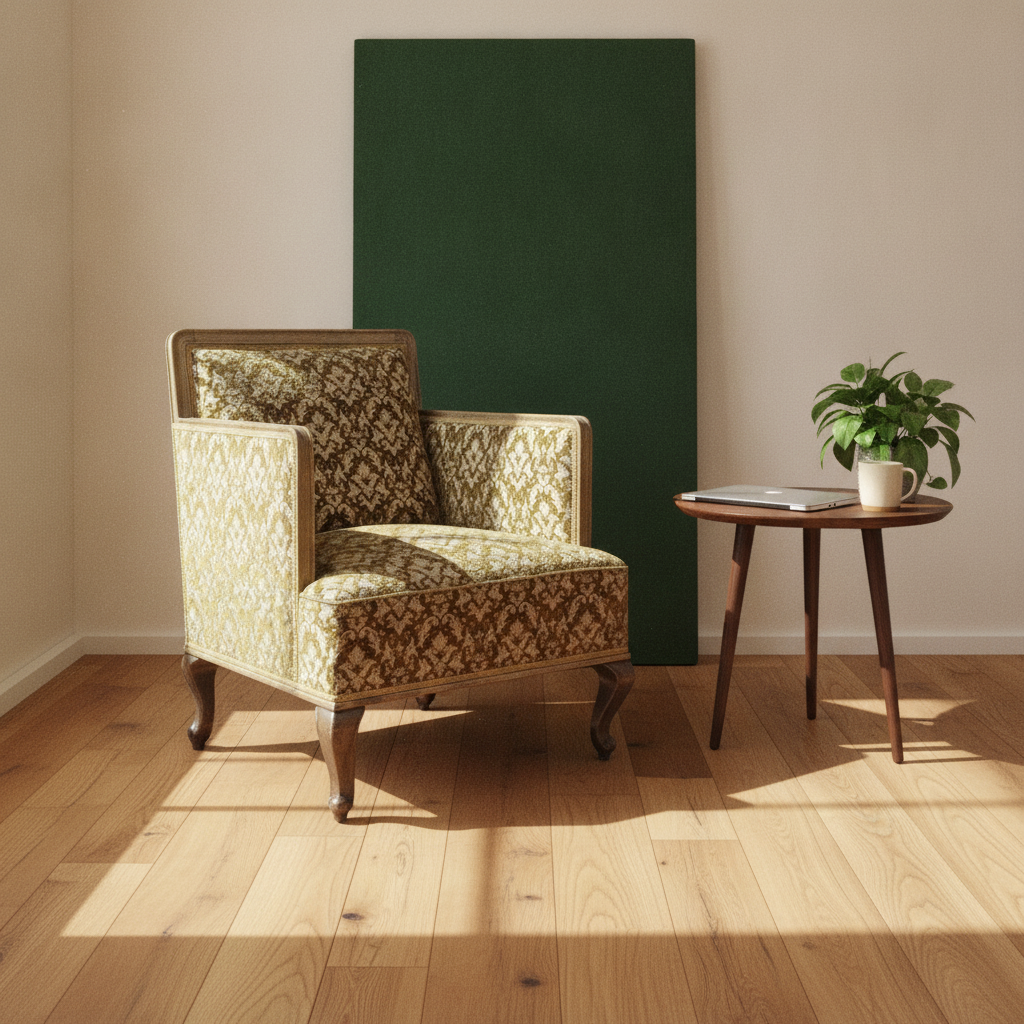 Retro lenestol i jacquard-trekk