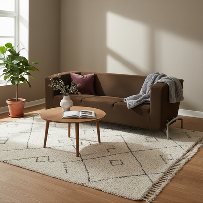 Sofa i brun, kromben