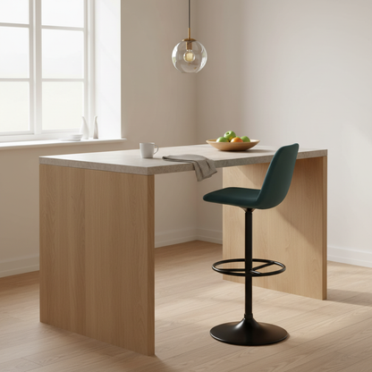 Studio BS barstol fra Johanson Design i grønn, trompetfot med fotring
