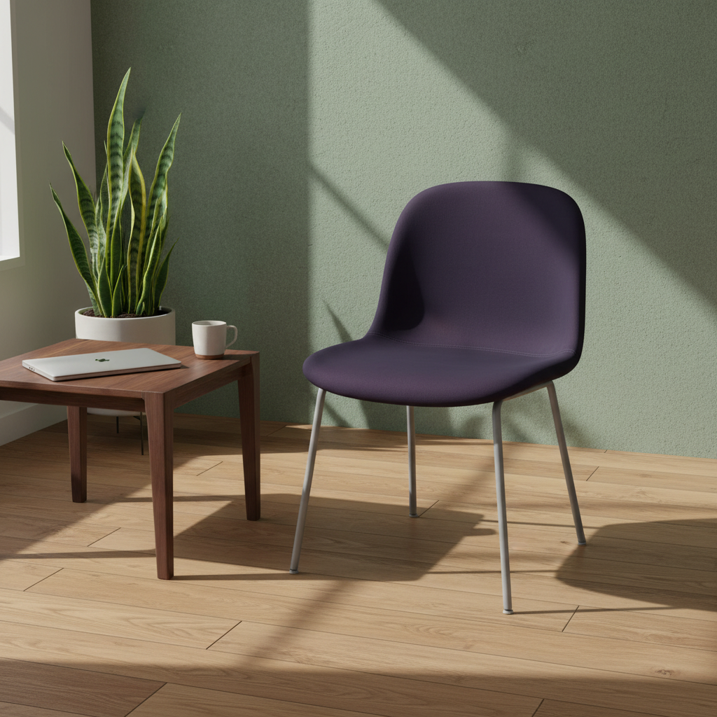 Muuto Fiber Loungestol i lilla, stofftrukket