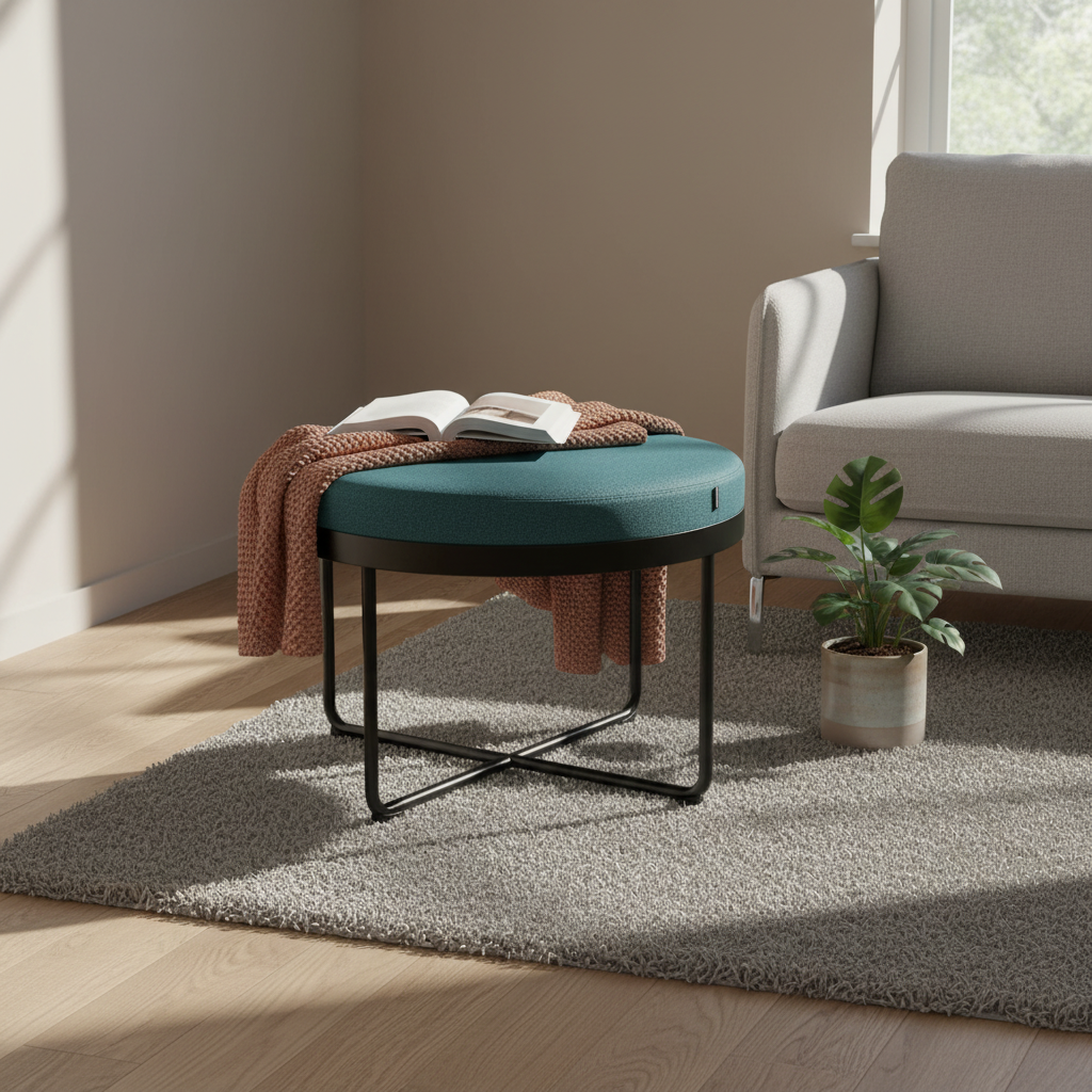 Shima sittepuff fra Johanson Design i grønn, krysstativ i metall