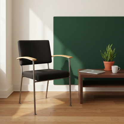Loungestol i svart, tre armlener